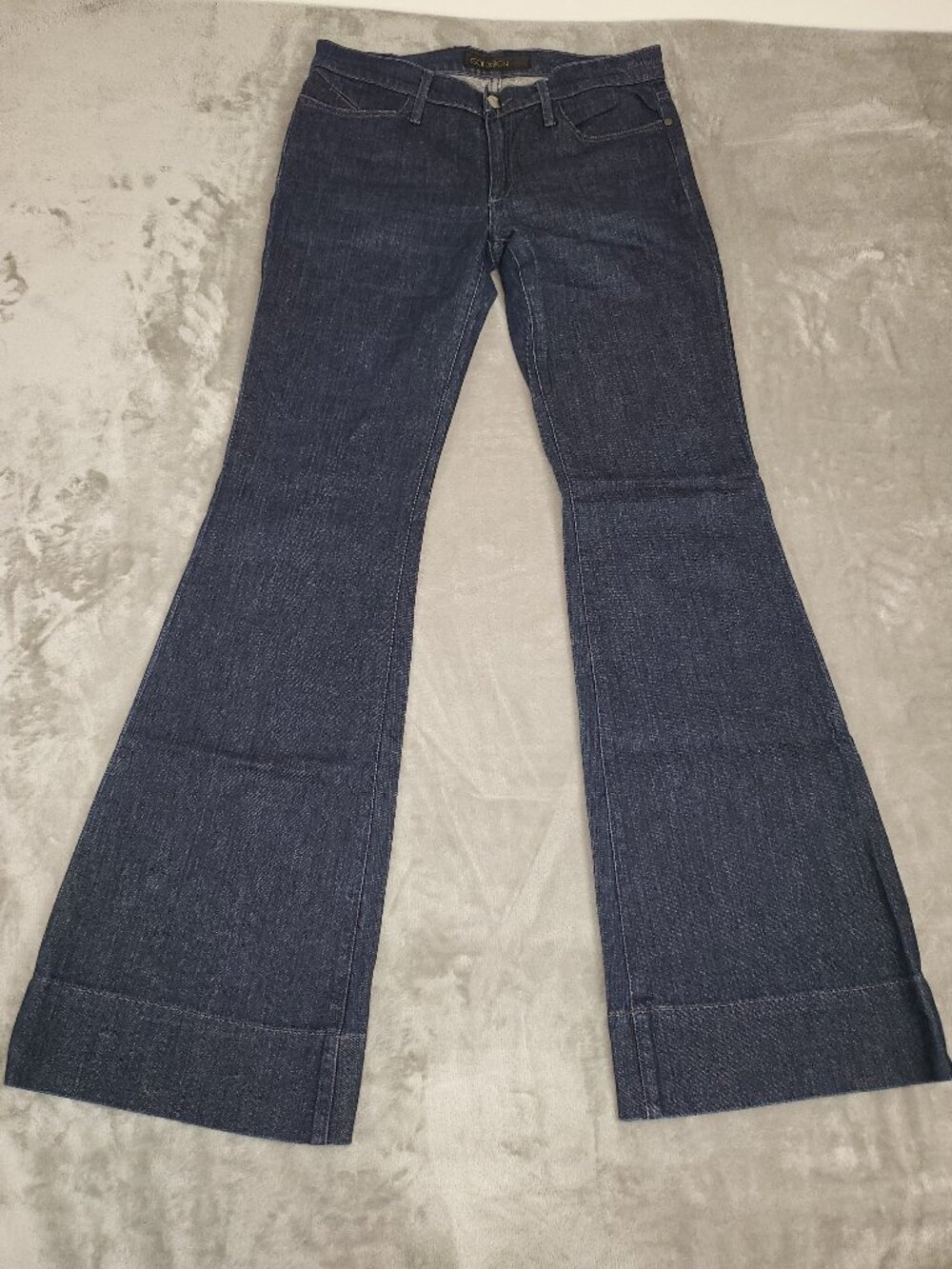 Goldsign Blue Wide Leg Trouser Jeans Women's Size 30 Made in USA Premium Denim - Picture 2 of 10